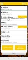 Screen z android aplikace Taxi Ostrava