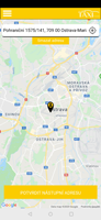 Screen z android aplikace Taxi Ostrava